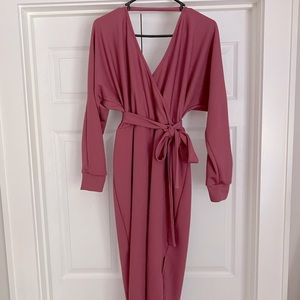 Goodnight Macaroon Rose Drape-Back Midi Dress